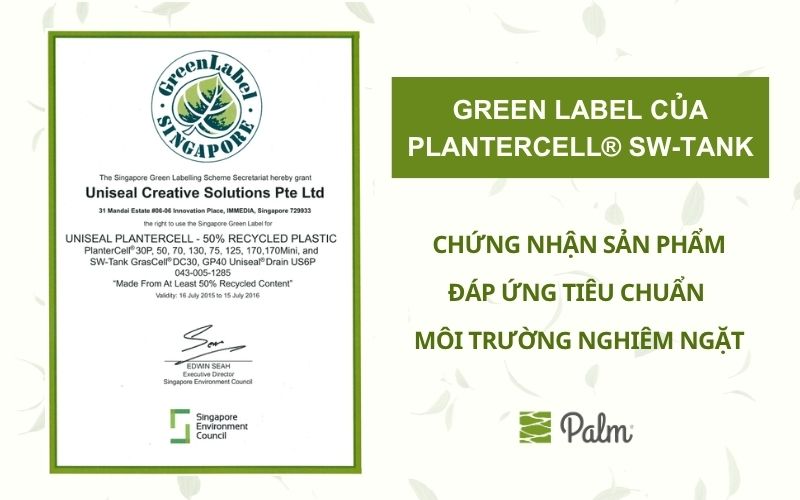 Chứng chỉ GreenLabel chứng nhận vật liệu xanh cho bể ngầm